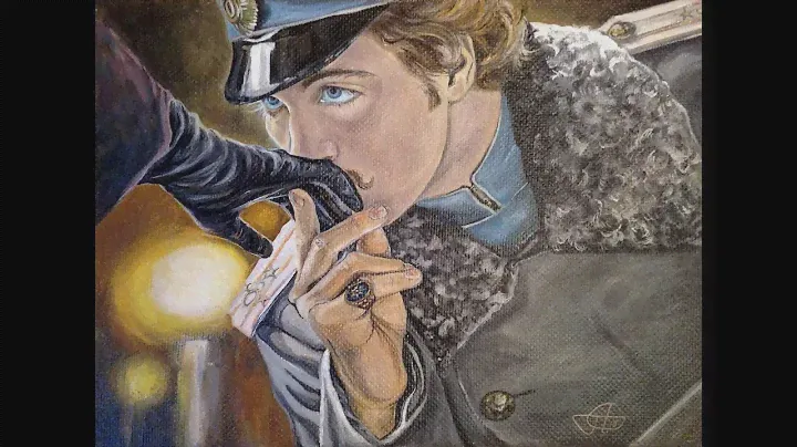 Влюбленный кавалергард. Романтическая картина для интерьера. Ручная работа.