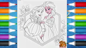 Frozen Anna & Elsa Coloring Page - Раскраска Холодное Сердце Анна и Эльза | Мультик для детей