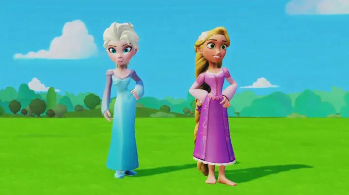 Эльза из мультика Холодное Сердце и Тачки Дисней в игре для детей Elsa