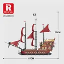 Конструктор Reobrix, 3066 шт., Карибский пират, Парусный корабль, строительные блоки, королева Анна, месть, лодка, модель 3D, конструктор «сделай сам... (art.: 3920bcdc7574d)